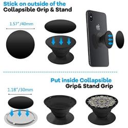 Ozgoe Happy Bell (16 Pack) Mount Metal Plate with Sticky Adhesive Pad for Collapsible Grip & Stand/Magnetic Phone Car Mount/Magnet Cradle Holder,Black