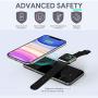 Wireless Charger, 3 in 1 Qi Wireless Charging Pad Compatible for iPhone SE/11/11 Pro/XS Max/XR/XS/X/8/8P, Galaxy S20/Note 10/S10/S9/S8/Note 8, iWatch 5/4/3, Airpods 2/Pro, All Qi-Enabled Devices