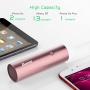 Portable Charger, BONAI Power Bank 5000mAh, (Ultra-Compact)(Aluminum)(Travel) Slim External Backup Battery Pack High-Speed Output Compatible iPhone,iPad,iPod,Samsung-Rose Gold(Charging Cable Included)