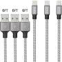 Maitron iPhone Charger, 3PACK 6FT Nylon Braided Lightning Cable Fast Charging High Speed Data Sync Cord Compatible with iPhoneX 8 8Plus 7 7Plus 6s 6sPlus 6 6Plus 5 5s 5c SE iPad iPod and More,White