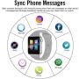 Smart Watch Compatible iOS iPhone Android Samsung，WJPILIS Bluetooth Smart Watch Touchscreen Fitness Activity Tracker with Camera Sleep Monitor Step Counter SIM SD Card Slot for Men Women (Grey)