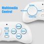 PL-608 Mini Bluetooth Gamepad, Portable Wireless Bluetooth Gaming Controller with Remote Shutter Multimedia Controller, for Mobile Phone, Tablet and PC(White)
