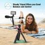 Powerextra Smartphone Video Stabilizer Rig Kit with Microphone + Light Diffuser + Mini Tripod for iPhone Samsung Huawei Nikon Sony Fujifilm Fit for Most Phones and Cameras