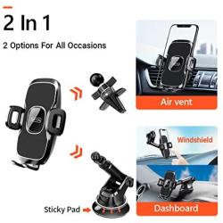 TORRAS [Military Grade] Cell Phone Holder for Car, Universal Car Phone Mount Dashboard Windshield Vent Compatible with iPhone 11 Pro Max XS X XR 8 Plus SE, Samsung Galaxy S20+Ultra Note10 Plus & All