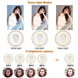 Selfie Ring Light, Clip-on Light Ring for Phone Upgraded 54 LED Rechargeable Portable Selfie Fill Light with 3 Light Modes, 8-Level Brightness, 210° Rotating for iPhone and Android