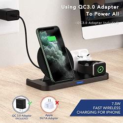 Latest 2020 Wireless Charger,Luffyhh 3 in 1 Qi-Certified Wireless Charging Station for AirPods Pro Apple Watch Series 5/4/3/2/1,Fast Wireless Charging Stand for iPhone 11 Pro/11 Pro Max/XS Max/XR/X