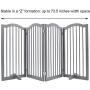 unipaws Wooden Dog Gate with 2pcs Support Feet, Freestanding Pet Gate for Doorway Stairs, Decorative Indoor Dog Barrier with Arched Top, Gray