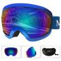 motoeye Ski Goggles - Over Glasses Design Snow/Snowboard Goggle for Men,Women & Youth (100% UV Protection + Long-time Anti-Fog + Mirrored)