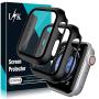 [2 Pack] L K Case for Apple Watch 40mm Series 4/5 Built-in Tempered Glass Screen Protector, All-Around Ultra-Thin Bumper Full Cover Hard PC Protective Case for iWatch 40MM - Black