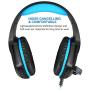 Gaming Headset Earphone 3.5mm Jack with LED Backlit and Mic Stereo Bass Noise Cancelling for Computer Game Player by SENHAI (Blue)