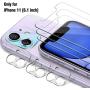 Ferilinso Screen Protector for iPhone 11 with 3 Pack Camera Lens Protector, 3 Pack Tempered Glass Film for iPhone 11 6.1 Inch