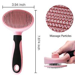 Cat Brush for Shedding, Slicker Pet Grooming Brush for Cat and Small Medium Dog, Self Cleaning Slicker Brush (Pink)