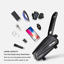 Epessa Bike Phone Mount Bag, Bicycle Waterproof Front Frame Top Tube Handlebar Bag with Sensitive Touch Screen for Cellphone Below 6.5’’,Large Capacity