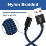 iPhone Charger, MFi Certified Lightning Cable 3 Pack 10FT Extra Long Nylon Braided USB Charging & Syncing Cord Compatible with iPhone 11/11Pro/XS/XR/X/8/8 Plus/7/7Plus/6S/6/iPad/Nano(Blue Black)