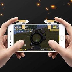 BRANDSUN Metal Click Smart Mobile Gaming Trigger for PUBG Mobile Fire Button Aim Key L1 R1 Shooter Pubg Controller Gampad, Compatible with All Smartphones