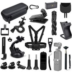 Kitspeed Expansion Accessories Kit for DJI OSMO Pocket Action Camera,Including Mobile Phone Holder,Extension Base,Tripod,Car Suction Cup Bracket,Strap Clip and More