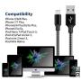 DNLM iPhone Charger, MFi Certified Charging Cable, USB Nylon Braided Syncing 5Pack 3FT 3FT 6FT 6FT 10FT Lightning Cable Compatible iPhone 11 Pro Max SE 8 8 Plus 7 7 Plus 6s 6s Plus (Black&White)