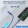 AkoaDa USB-C to USB-C 100W Cable 10ft, USB C Braided Fast Charging Cable Compatible with MacBook Pro 2020/2019/2018, iPad Pro 2020/2019/2018,Samsung Galaxy Note 20,Pixelbook and Type-C Laptops (Blue)