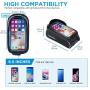 TURATA Bike Bags Bicycle Front Frame Bag Waterproof Handlebar Cycling Top Tube Pannier Touch Screen Sun Visor Large Capacity Mobile Phone Holder Fits Phones Below 6.5 Inches