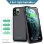 QTshine Battery Case for iPhone 11 Pro, [6800mAh] Protective Portable Charging Case Rechargeable Extended Battery Pack Charger Case for Apple iPhone 11 Pro(5.8 inch) Backup Power Bank Cover - Black