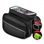 MUMA Bicycle Front Beam Package, Mountain Bike Touch Screen Mobile Phone Bag, Upper Tube Waterproof Saddle Bag, Cycling Accessories