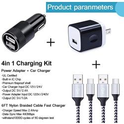 Type C Charger, Home in Wall Charger Android Phone Car USB Plug Car Charger Adapter C Type Charger Cord Cable Compatible for Samsung Galaxy A50s A30s A20s A51 A71 S20 S10 Plus A10e S10e A50 A70