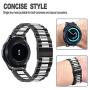 DEALELE Band Compatible with Galaxy Watch Active/Active 2 40mm 44mm, 20mm Solid Stainless Steel Metal Strap Replacement for Samsung Gear Sport/Galaxy Watch 42mm Women Men (Black/Silver)