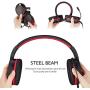 Gaming Headset for Xbox One, PS4,Nintendo Switch Bass Surround and Noise Cancelling with Flexible Mic, 3.5mm Wired Adjustable Over-Ear Headphones for Laptop PC iPad Smartphones (Red-Black)