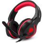 Gaming Headset MFEEL Over Ear Headphones with Mic for PS4 Xbox One S PC Laptop Tablet iPhone iPad Mobile Phones - Easy Volume Control & LED Lighting - Black Red