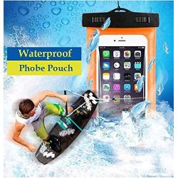 Radjawali Universal Waterproof Case IPX8 Phone Case Pouch Dry Bag for iPhone Xs Max XR XS X 8 7 6s 6 Plus, Samsung S10+ S10 S10e S9 S8, Google Pixel 2, Up to 6.6" (Orange)