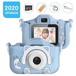 Kids Camera, Digital Camera for Kids 16.0MP 2.0 Inch HD Shockproof Camera, IPS Screen Kids Video Camera with 32 GB Memory Card and Games, Mini Kids Camcorder(1920x1080P) Camera Gifts for Kids (Blue)