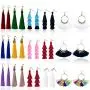 Tassel Earrings for Women Fashion - 15 Pack Colorful Drop Hook Fringe Earrings Set Tiered Thread Long Layered Ball Dangle Hoop Tassle Earrings Jewelry for Valentine Birthday Party Gift
