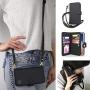 Gear Beast Crossbody Cell Phone Wallet Case Compatible with iPhone X & Xs, Dual Folio Slim Flip Folio Wallet Case with Seven Card Slots Including Transparent ID Holder and 48 to 54 Inch Strap
