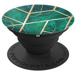 Grip Geometric Golden Marbled Green Chic Design PopSockets Grip and Stand for Phones and Tablets