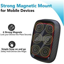 Magnetic Phone Car Mount, APPS2Car Universal Dashboard & Windshield Car Smartphone Mount with 6 Strong Magnets, Magnet Car Phone Holder with Strong Suction Cup, Fit for All Cell Phones/Mini Tablets