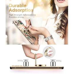 GVIEWIN Cell Phone Ring Holder Finger Kickstand, 180° Rotation Metal Flower Ring Grip for Magnetic Car Mount Compatible with All Smartphones Adhesive to All Phone Cases (Petite Flowers/Pink)