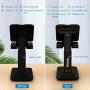 Cell Phone Stand Phone Holder, Adjustable Angle Height Phone Stand for Desk&Foldable Portable Aluminum Desktop Phone Stand, Universal Tablet Holder Compatible with iPhone Cell Phone Tablet (Black)