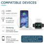 Wireless Charger, 3-in-1 Design Charging Stand Compatible for QI Cell Phone iWatch 1/2/3/4 and Airpod 2, iPhone 11/11 Pro Max/X/XS Max/8 Wireless Charging Station,Desk Charging Pad(White)