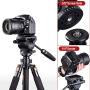 TYCKA Fluid Video Tripod Head Camera Fluid Drag Pan Head with Quick Release Plates 1/4" and 3/8" Screws Mounting for DSLR Cameras, Camcorder, Monopod and Tripods