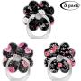 (3 Pack) Mobile Phone Ring Holder Finger Grip,Black Dark Floral Pink White Roses Pattern Cell Phone Stand Kickstand Compatible with All Smartphone