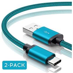 USB Type C Cable, Benicabe (2-Pack 3ft) USB-A to USB-C Charge Braided Cord Compatible with Samsung Galaxy S10 S10E S9 S8 S20 Plus,Note 10 9 8, Z Flip, and Other USB C Charger (Prism Green)