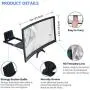 12 Phone Screen Amplifier, Coovee 3D HD Screen Magnifier Blueray Cell Phone Magnifier Projector Screen for Movies Videos and Gaming with Foldable Holder Stand Compatible with All Smartphones 12 Phone Screen Amplifier, Coovee 3D HD Screen Magnifier Blueray Cell Phone Magnifier Projector Screen for Movies Videos and Gaming with Foldable Holder Stand Compatible with All Smartphones