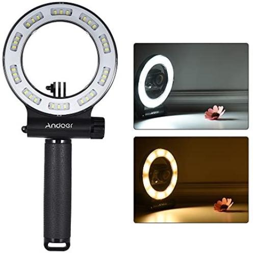 Andoer 30 LED Diving Fill Light 40m Waterproof 3 Mode with 1500mAh Rechargeable Battery and Portable Charger for GoPro Hero 6/5/4/3+/3 Yi 4K SJCAM Action Sports Camera