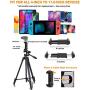62inch Phone Tablet Tripod, VICTIV Ultra-Portable Travel Tripod for Cellphone, Lightweight Compact Tripod with 2 in 1 Phone/Tablet Clip & Wireless Remote for Smartphone & Tablet Video Shooting