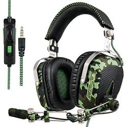 GW SADES SA926T Stereo Gaming Headset for PS4 New Xbox One, Bass Over-Ear Headphones with Mic and Volume Control for Laptop, PC, Mac, iPad, Computer, Smartphones(Camouflage)