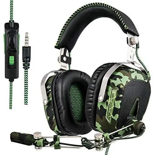 GW SADES SA926T Stereo Gaming Headset for PS4 New Xbox One, Bass Over-Ear Headphones with Mic and Volume Control for Laptop, PC, Mac, iPad, Computer, Smartphones(Camouflage) GW SADES SA926T Stereo Gaming Headset for PS4 New Xbox One, Bass Over-Ear Headphones with Mic and Volume Control for Laptop, PC, Mac, iPad, Computer, Smartphones(Camouflage)