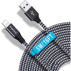 Phone Charger Cord 5M/16FT USB Phone Charger Cable Charging Cords Long Durable Braided Nylon Cord Fast Charging Compatible with Phone X /8/8Plus /7/7 Plus /6S /6S Plus /6/6 Plus/SE Pad Pod and Touch