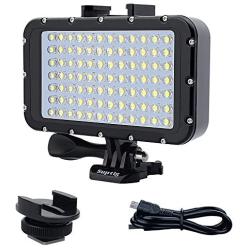 Suptig Underwater Lights Dive Light 84 LED High Power Dimmable Waterproof LED Video Light Waterproof 164ft(50m) for Gopro Canon Nikon Pentax Panasonic Sony Samsung SLR Cameras