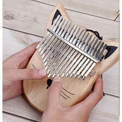 Kalimba 17 Keys Portable Thumb Piano Finger Piano Knock Piano Musical Instrument with Tuning Hammer & Piano Bag (cat)