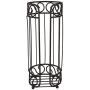 Home Basics TH10661 Scroll Collection Bath Tissue Reserve, Toilet Paper Roll Holder and Organizer, Bathroom Storage, Sturdy Coated Steel, Bronze